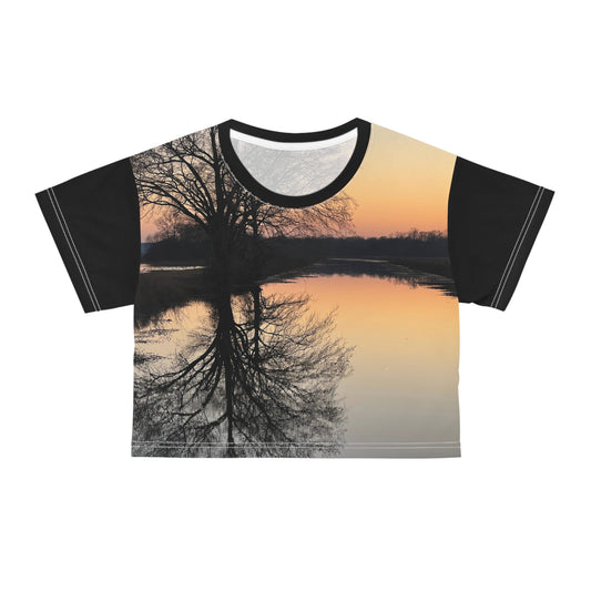 “Reflection At Sunset” Crop Tee (AOP)