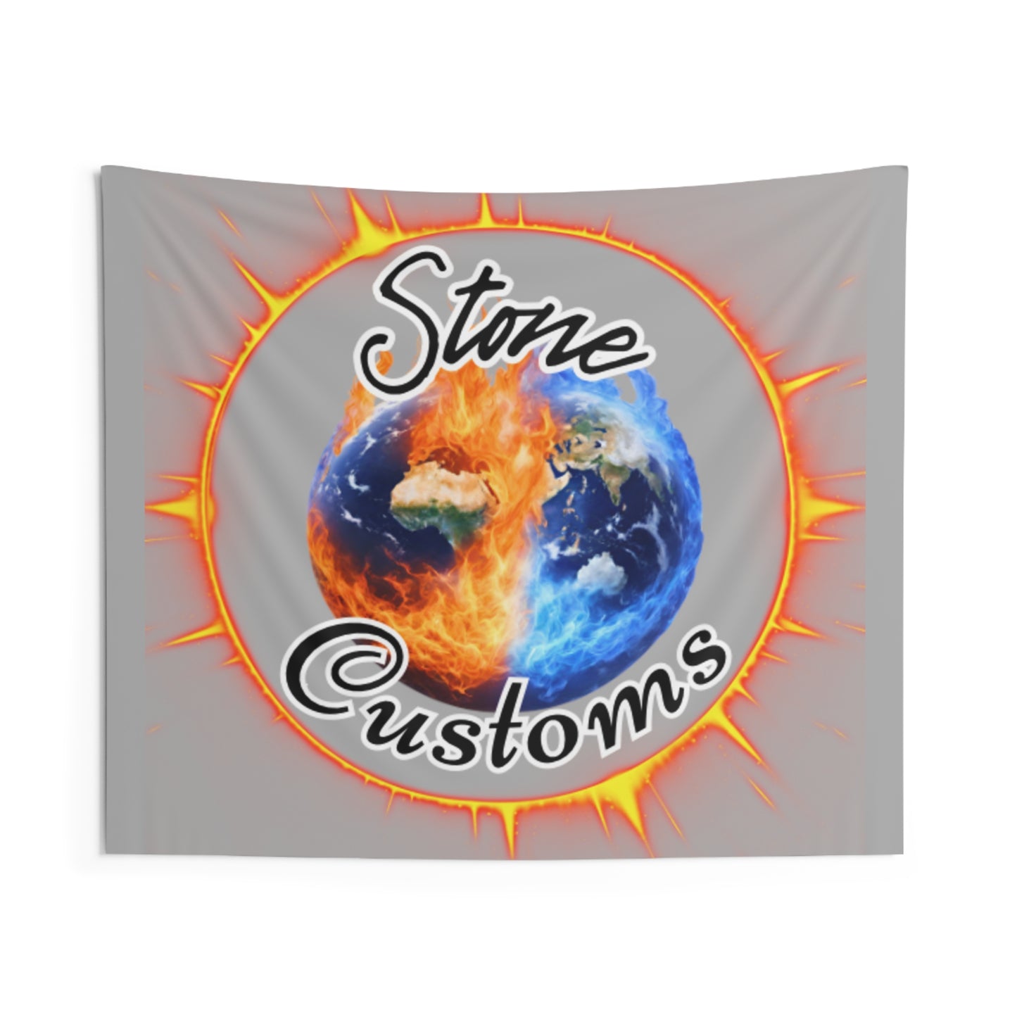 "Stone Customs" Grey Indoor Wall Tapestries