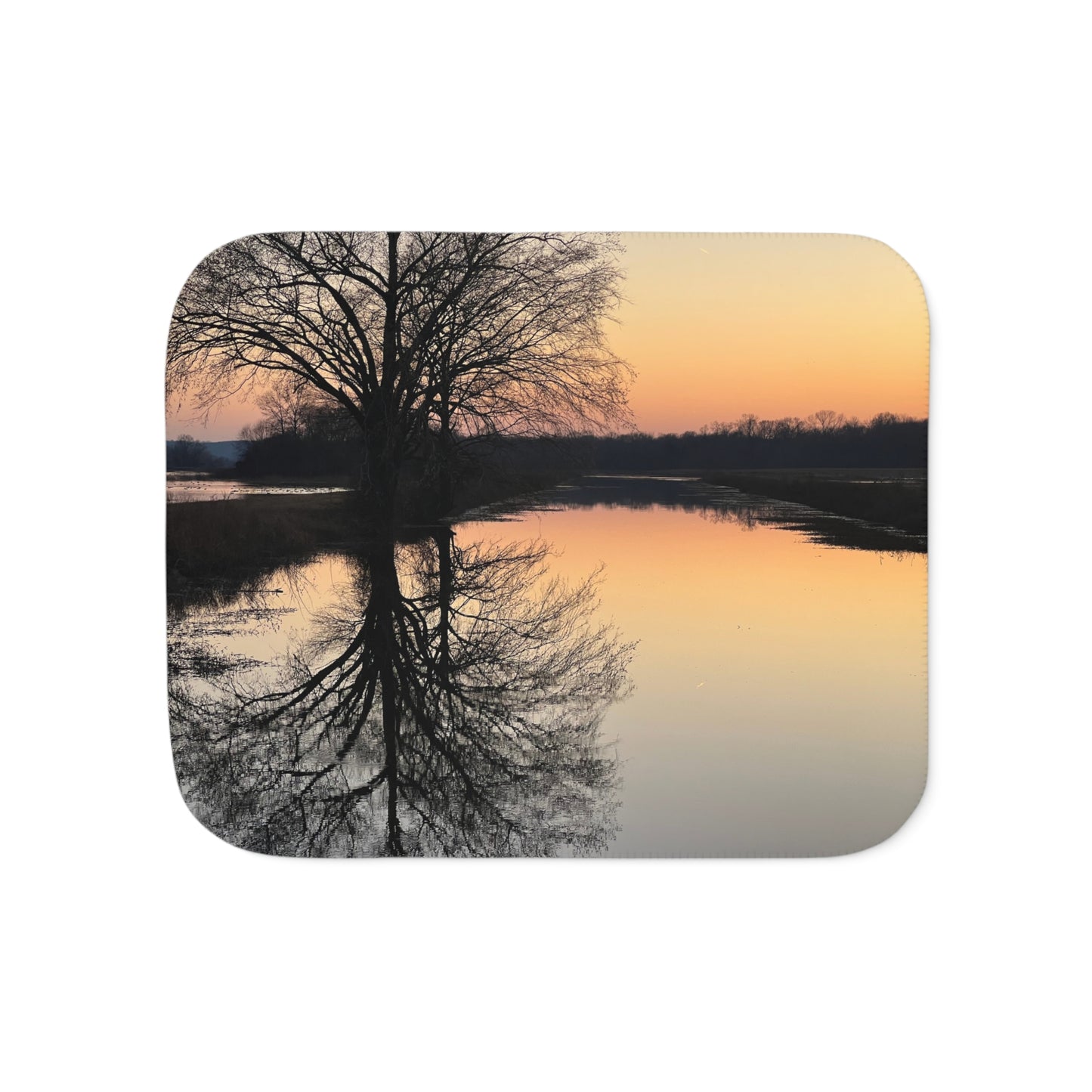 “Reflection At Sunset”  Sherpa Blanket