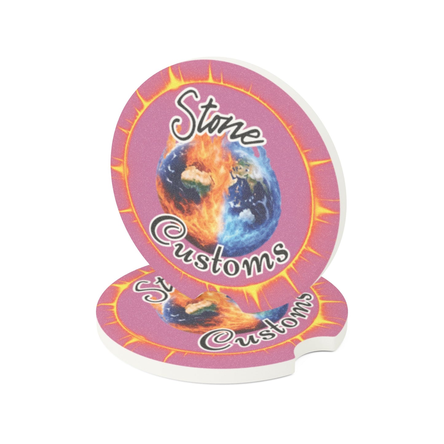 "Stone Customs" Soapstone Car Coaster (Pink)