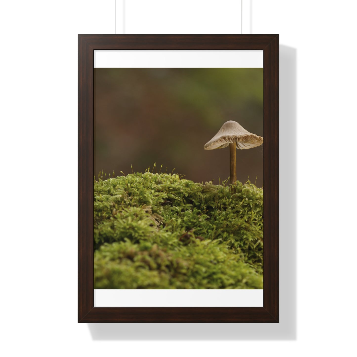 "Mushroom on Mossy Mound" Framed Vertical Poster