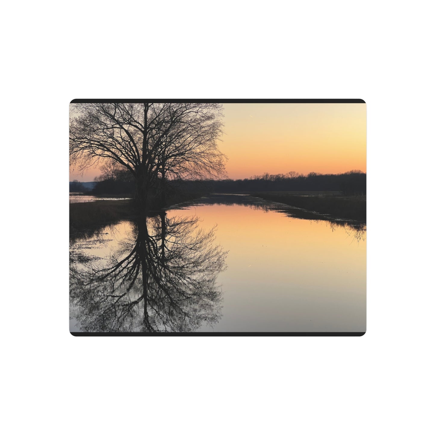 “Reflection At Sunset” Horizontal Metal Art Sign