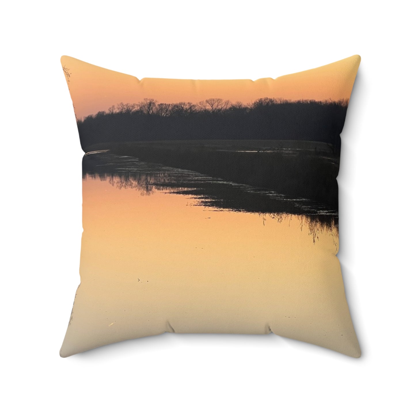 “Reflection At Sunset” Spun Polyester Square Pillow