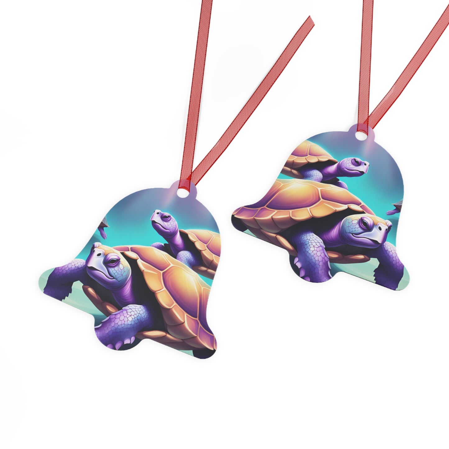 "Purple Turtles" Metal Ornaments