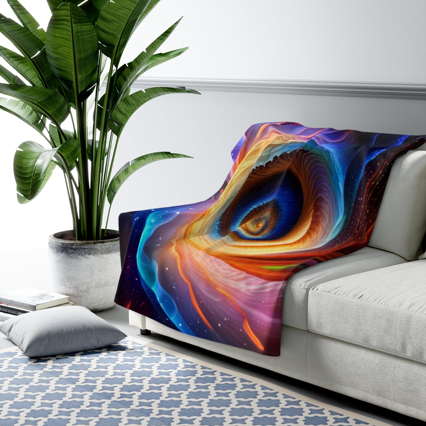 "Cosmic Spiral" Sherpa Fleece Blanket