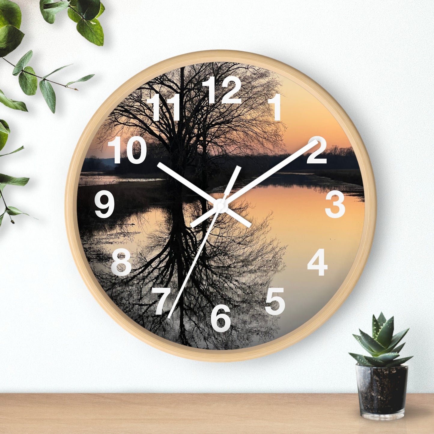 “Reflection At Sunset” Numbered Wall Clock