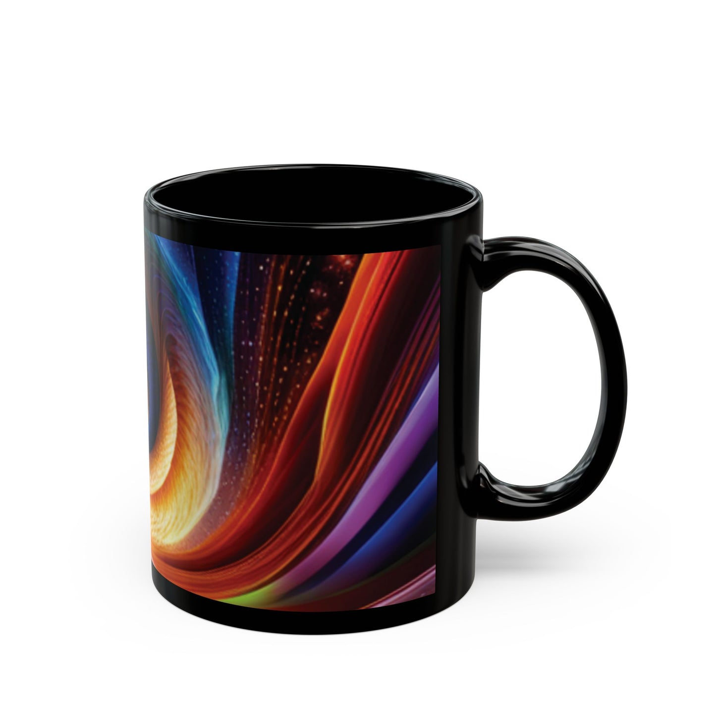 "Cosmic Spiral" Black Mug (11oz, 15oz)