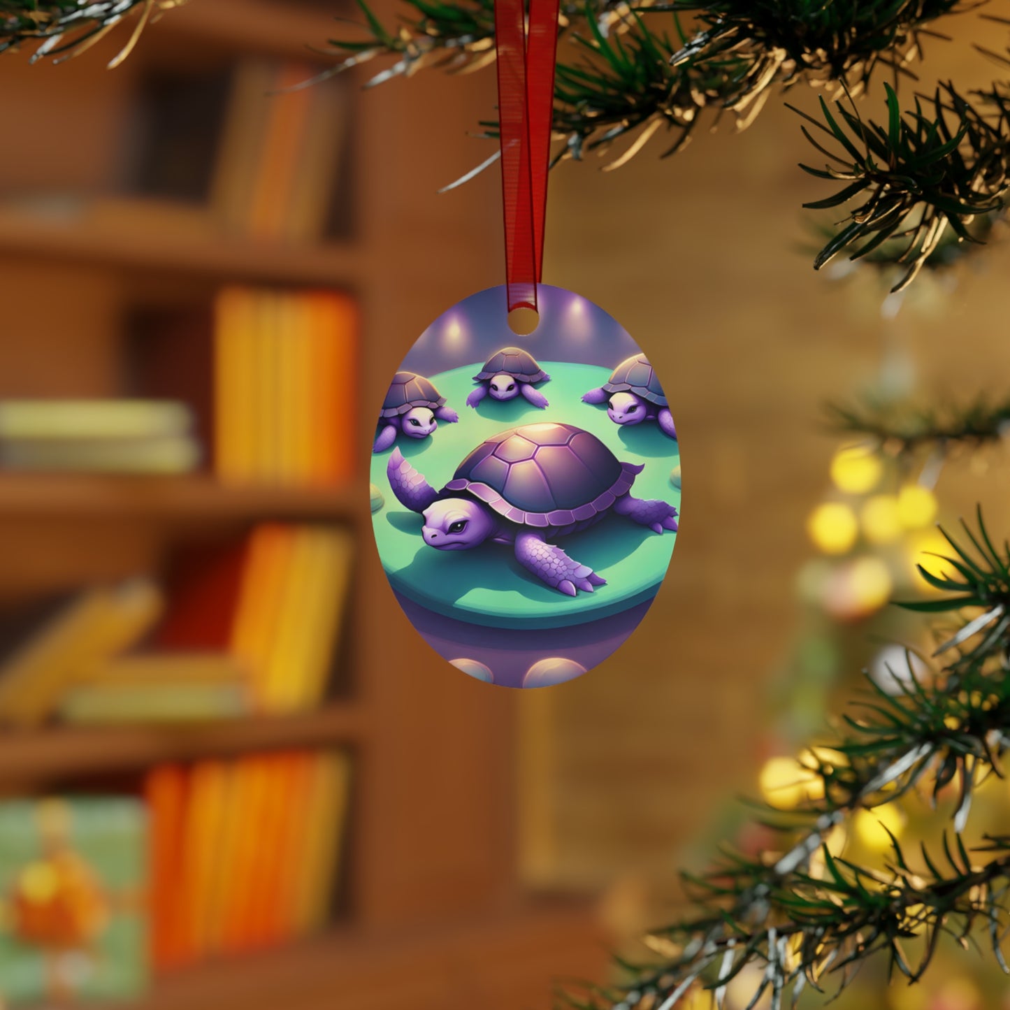 "Purple Turtles" Metal Ornaments