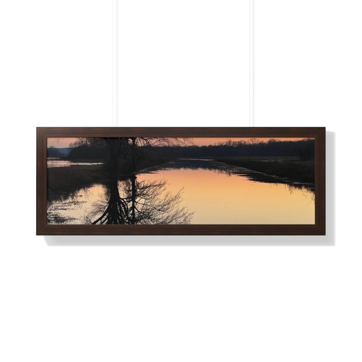 “Reflection At Sunset” Framed Horizontal Poster