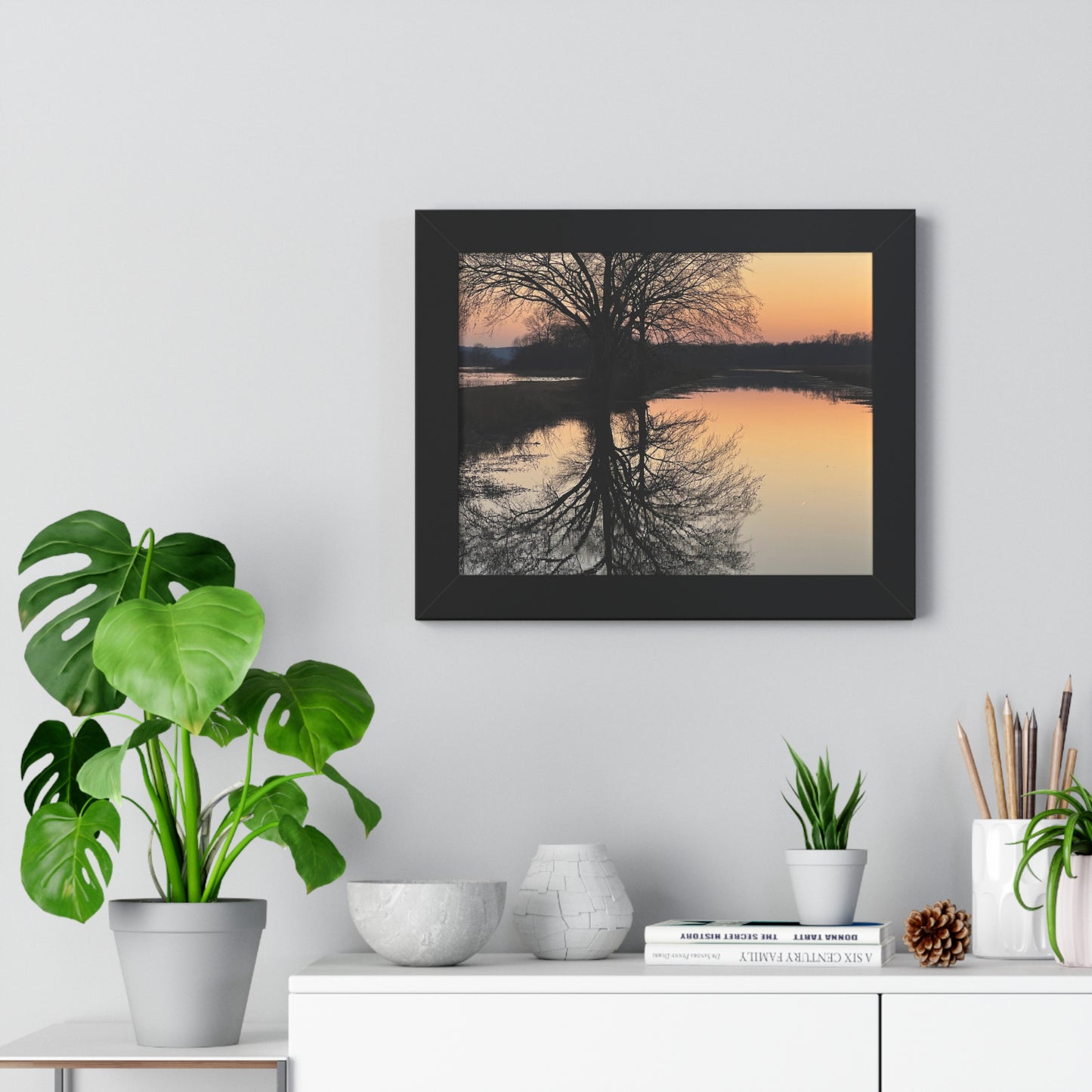 “Reflection At Sunset” Framed Poster