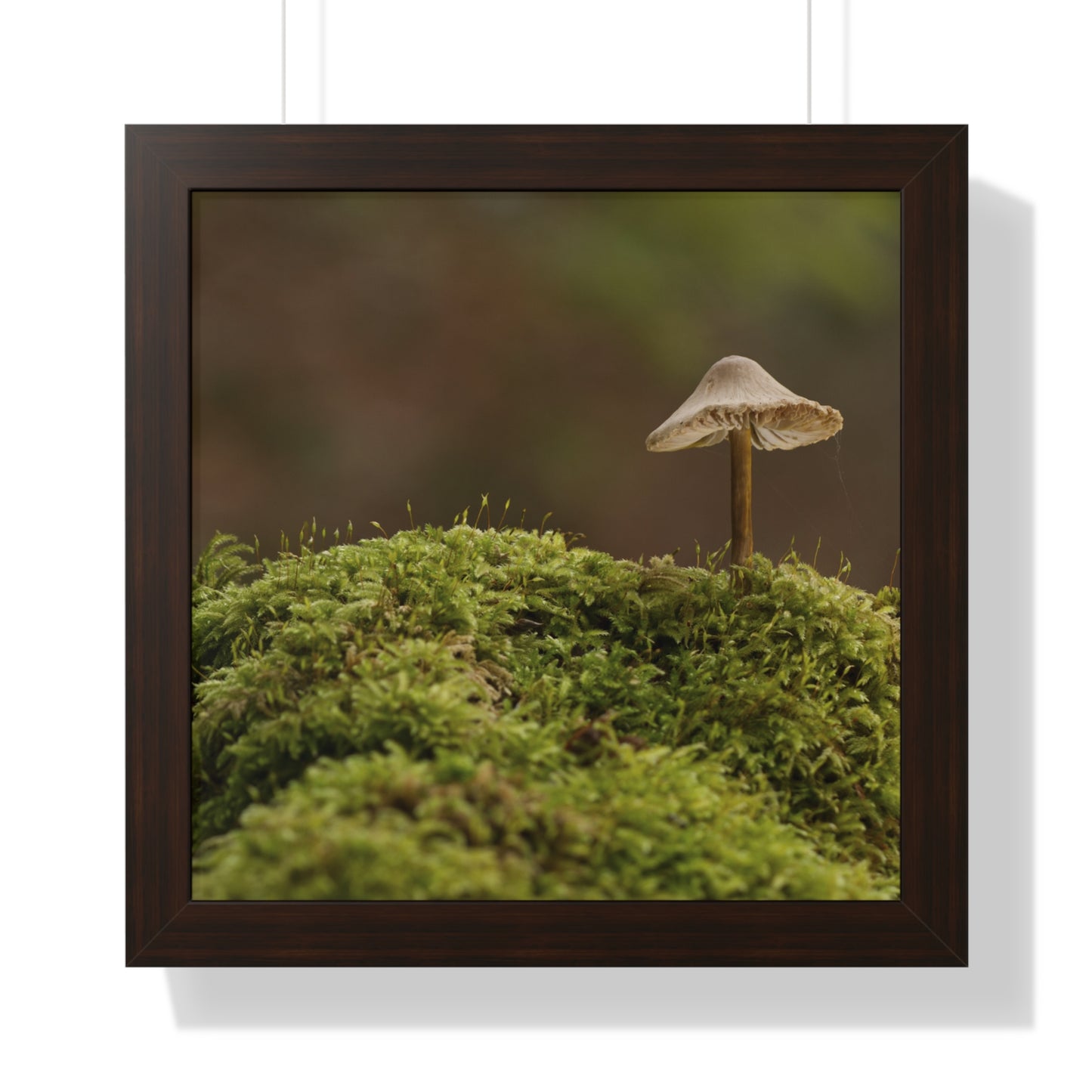 "Mushroom on Mossy Mound" Framed Horizontal Poster