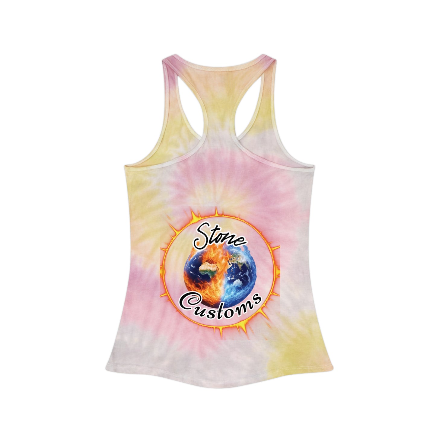 "The Best Revenge/Stone Customs" Tie Dye Racerback Tank Top