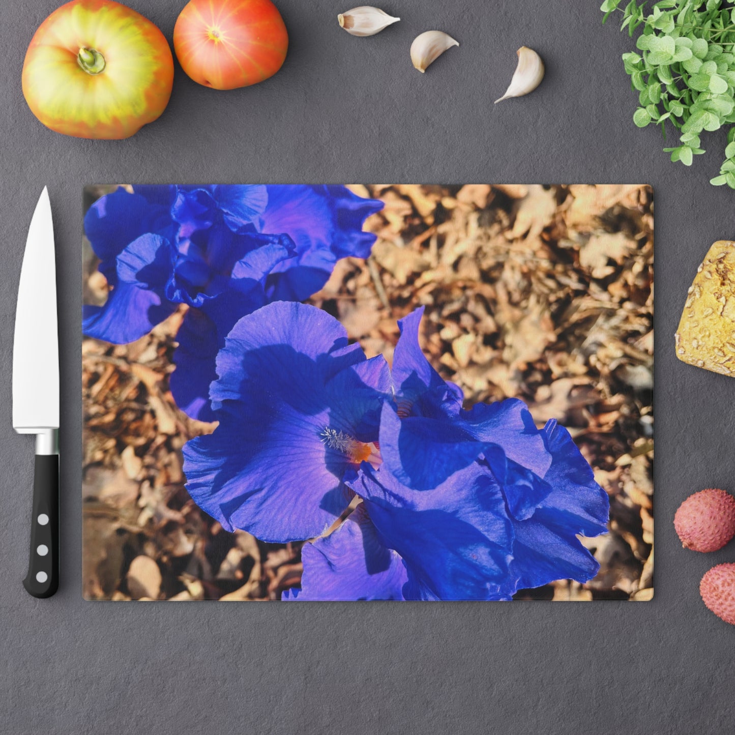 "Blue Flowers" Cutting Board