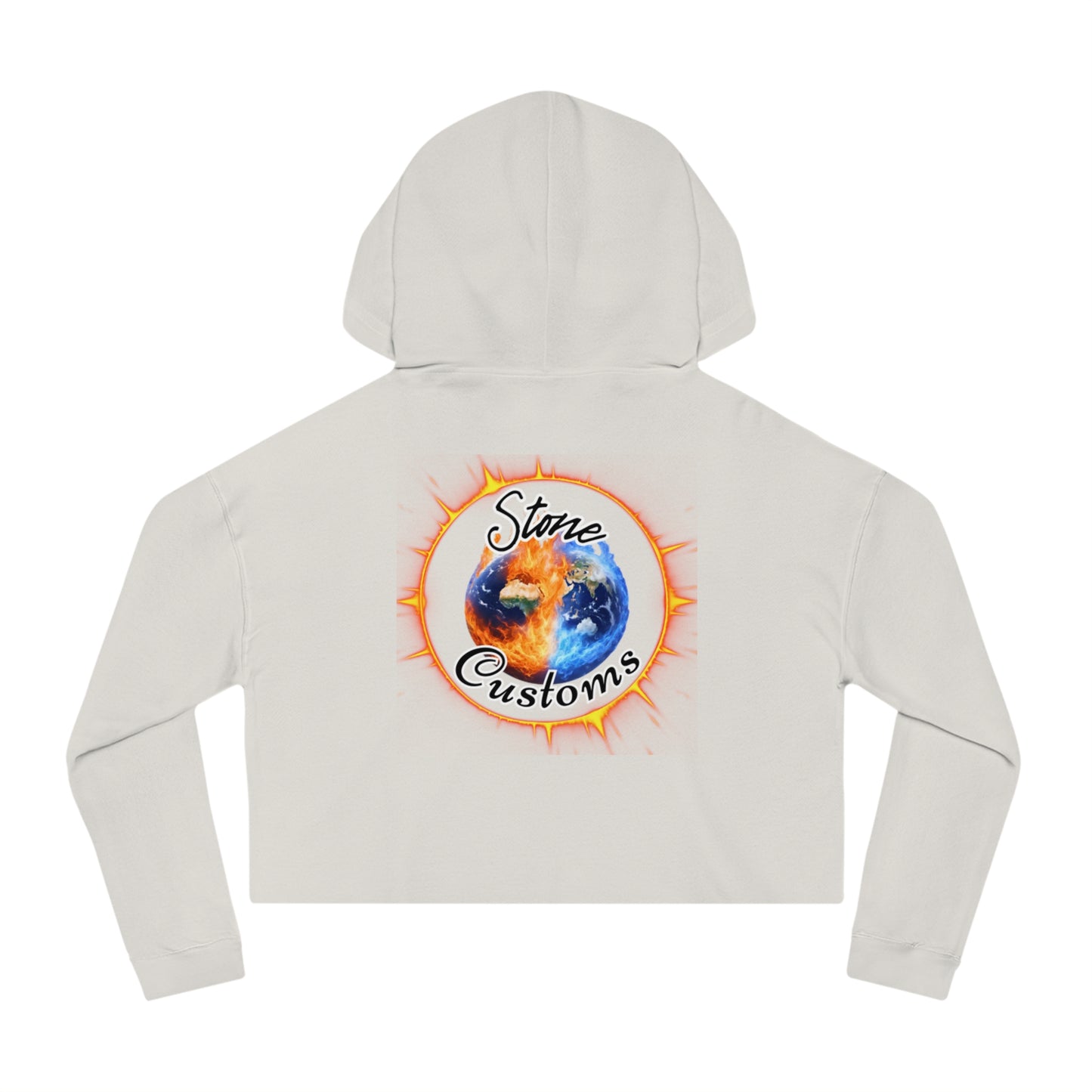 Fun Graphic Cropped Hooded Sweatshirt - “I’m Extremely Unstable! Run!” with “Stone Customs” logo on back