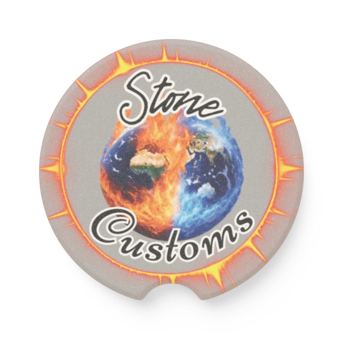 "Stone Customs" Soapstone Car Coaster (Grey)