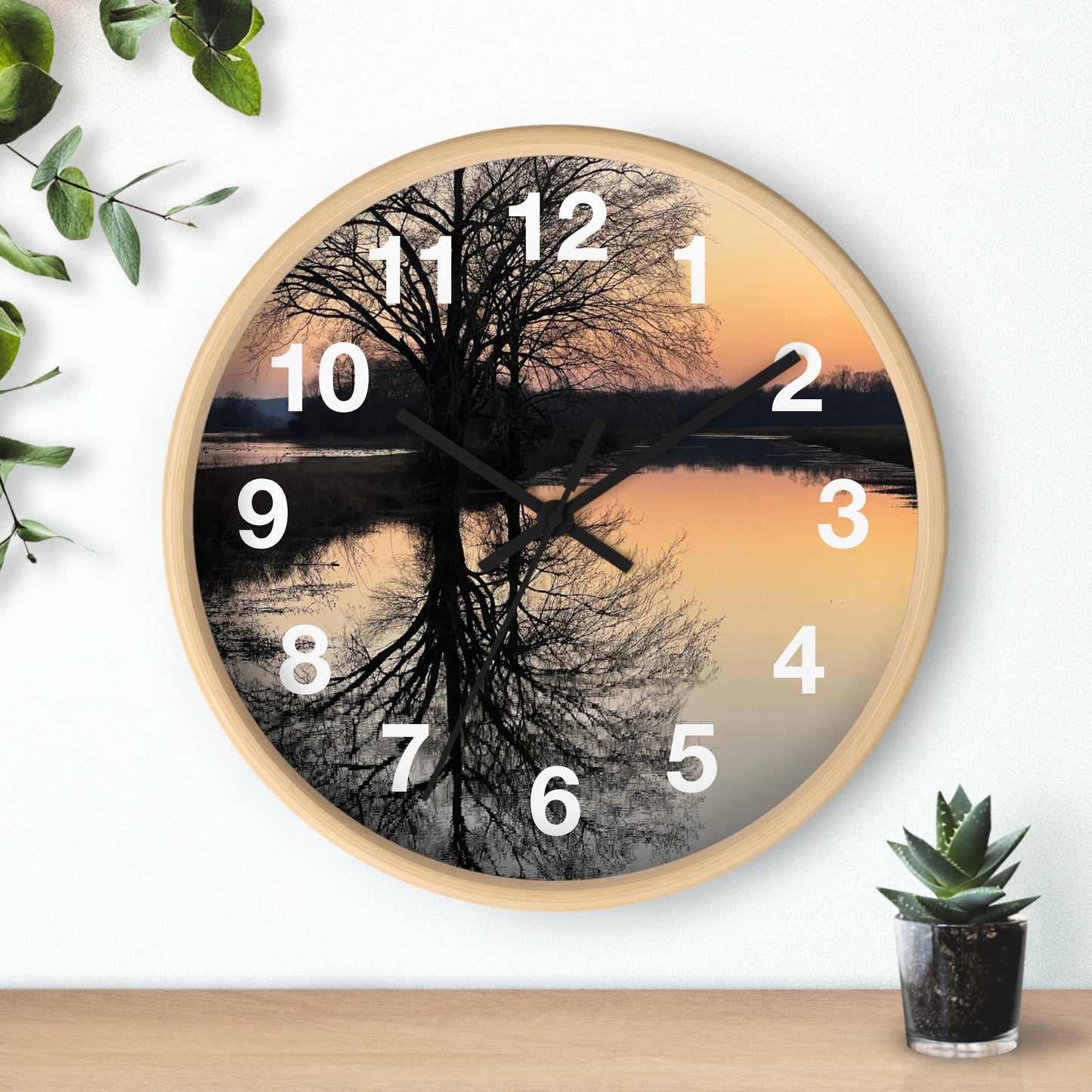 “Reflection At Sunset” Numbered Wall Clock