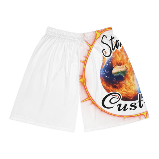 "Stone Customs" Left Leg Basketball Shorts (AOP)