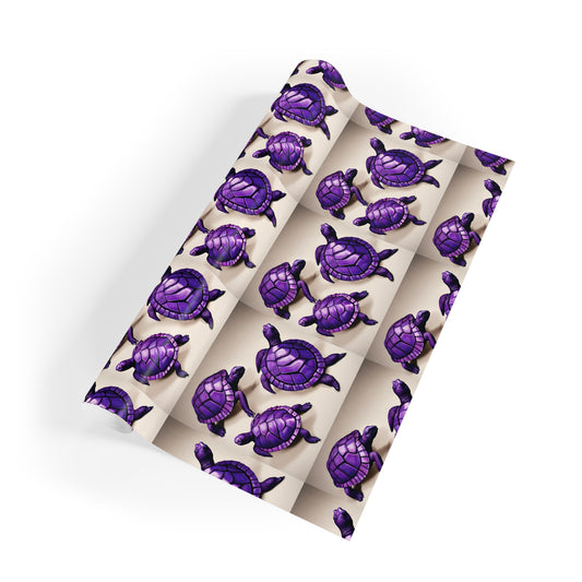 "Purple Turtles" Gift Wrapping Paper Rolls, 1pc