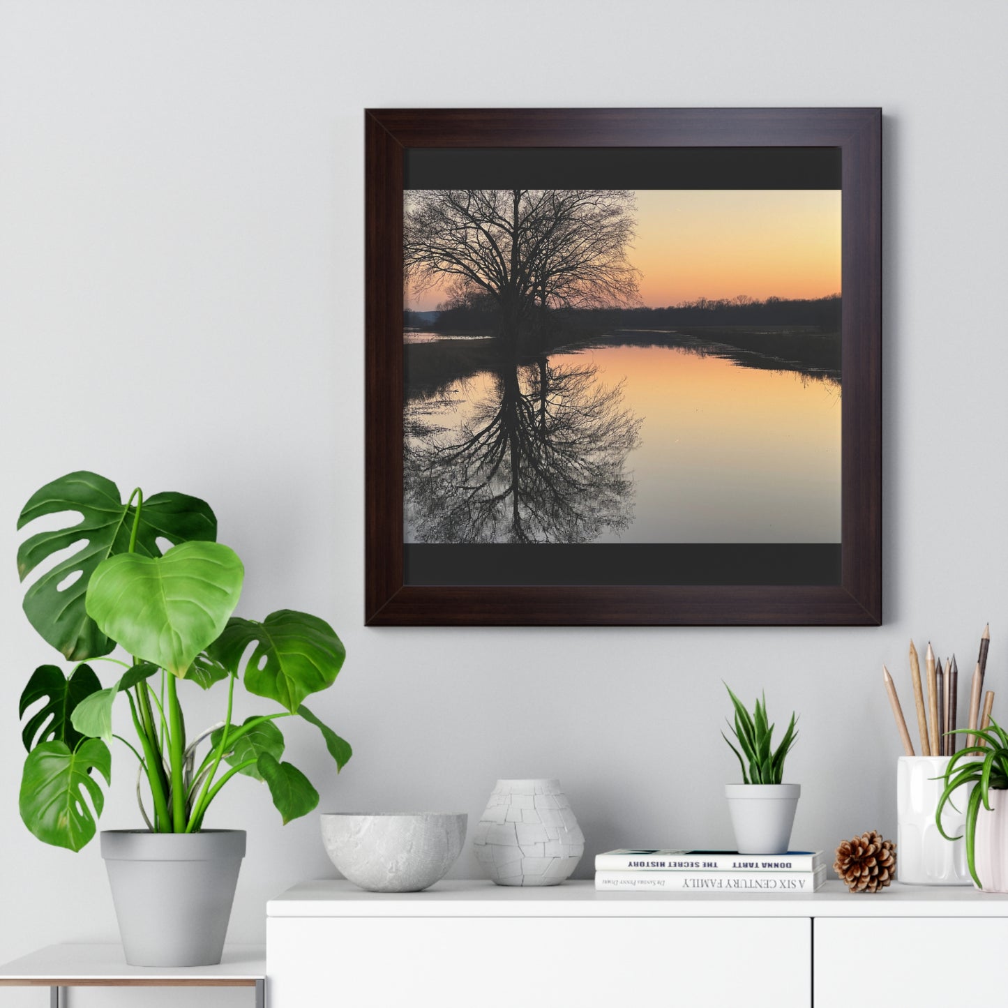 “Reflection At Sunset” Framed Horizontal Poster