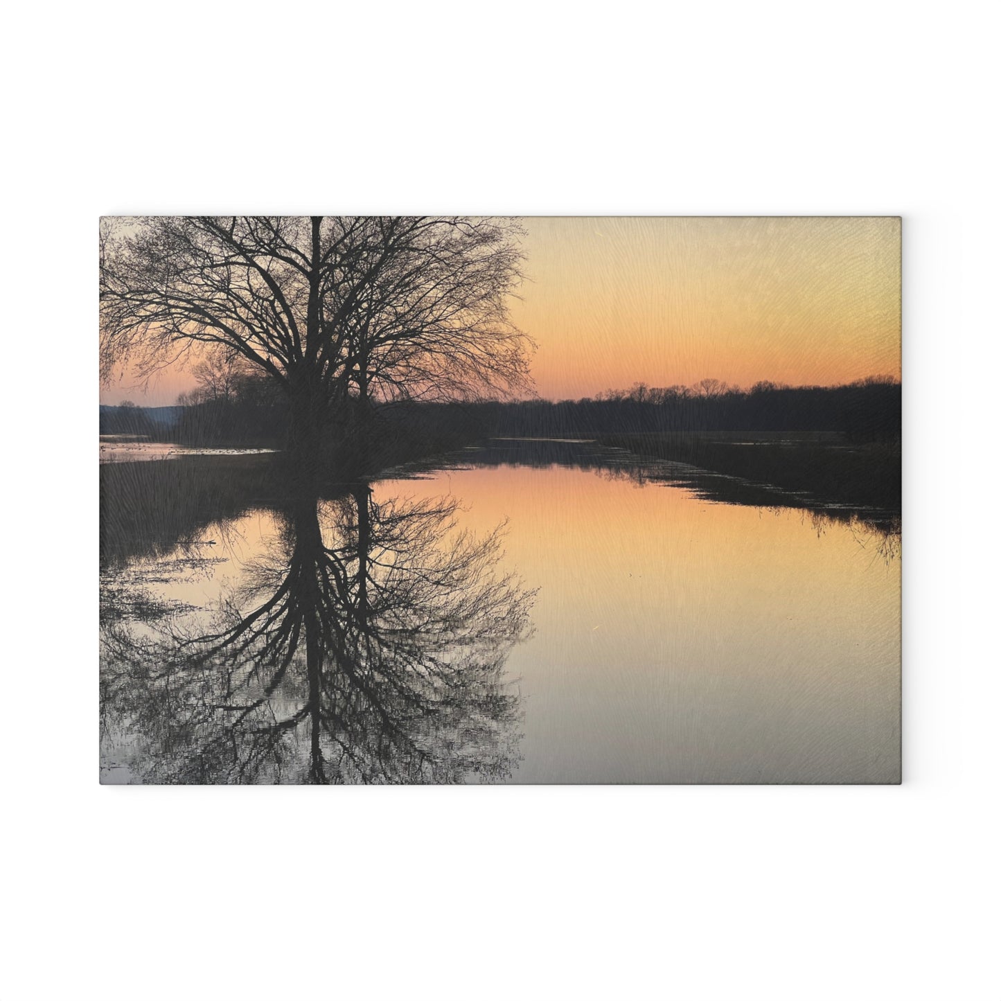 "Reflections At Sunset" Glass Cutting Board