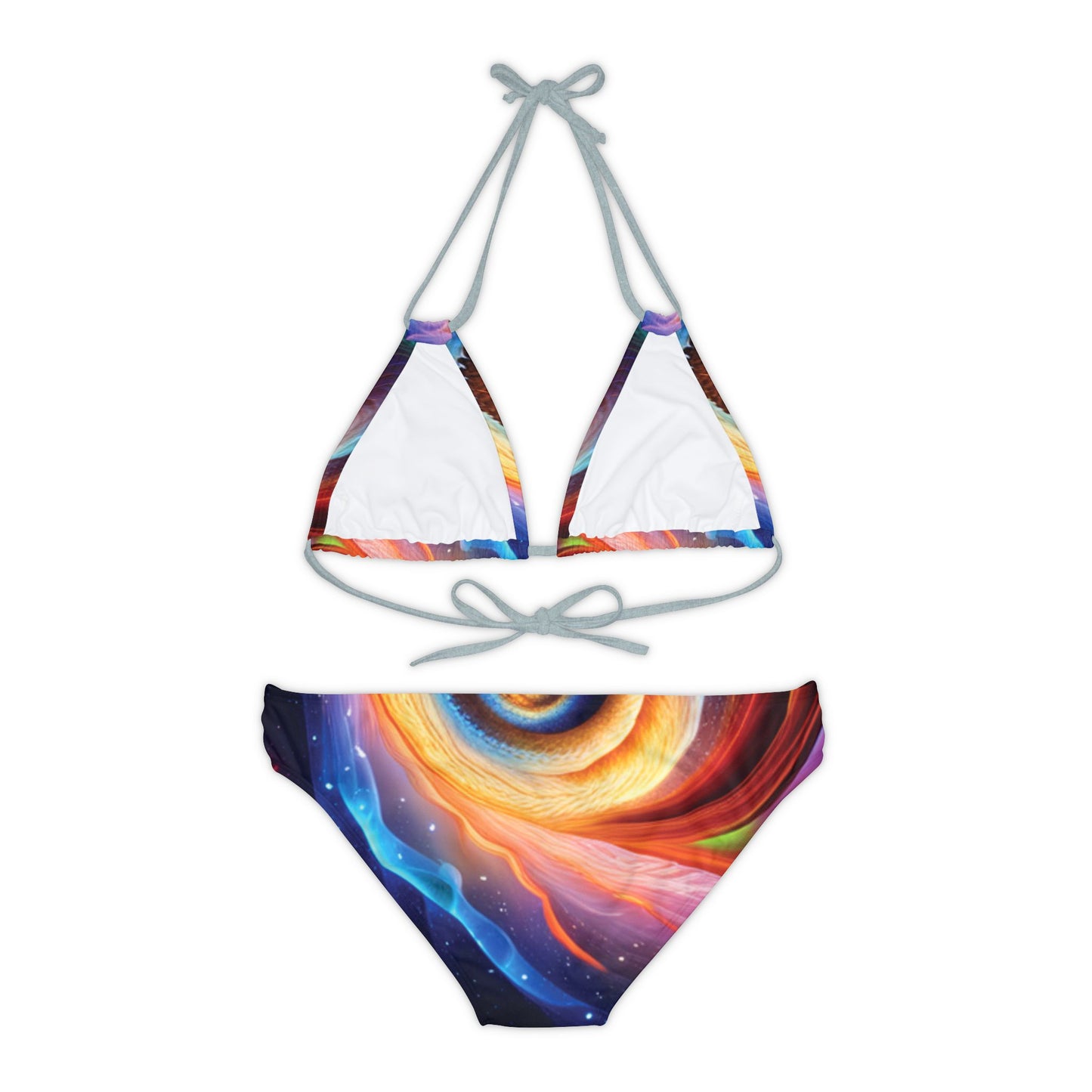 "Stone Customs" "Cosmic Spiral" Strappy Bikini Set (AOP)