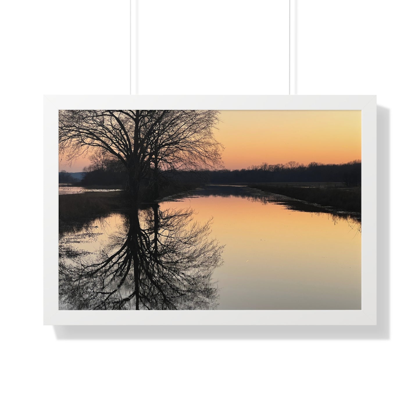 “Reflection At Sunset” Framed Horizontal Poster