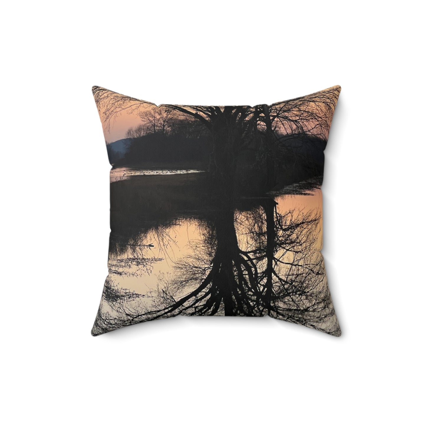 “Reflection At Sunset” Spun Polyester Square Pillow