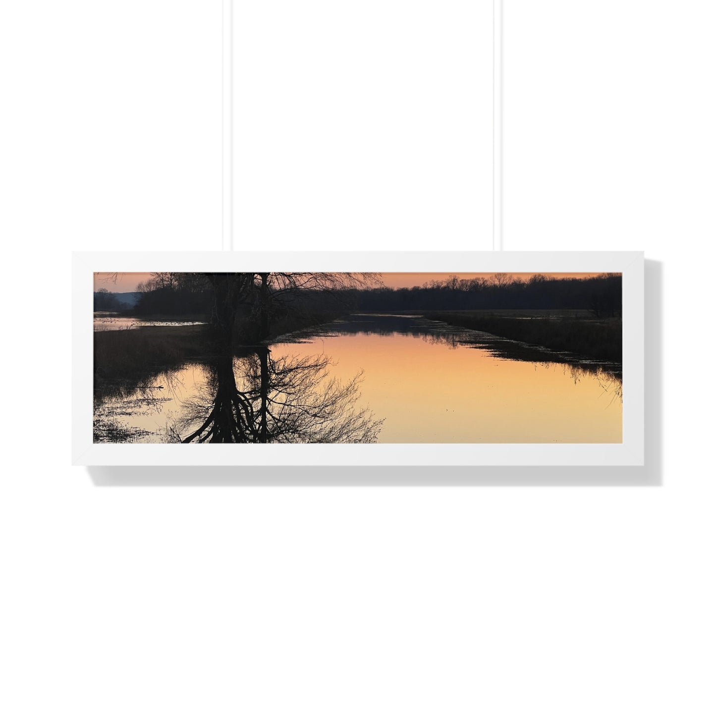 “Reflection At Sunset” Framed Horizontal Poster