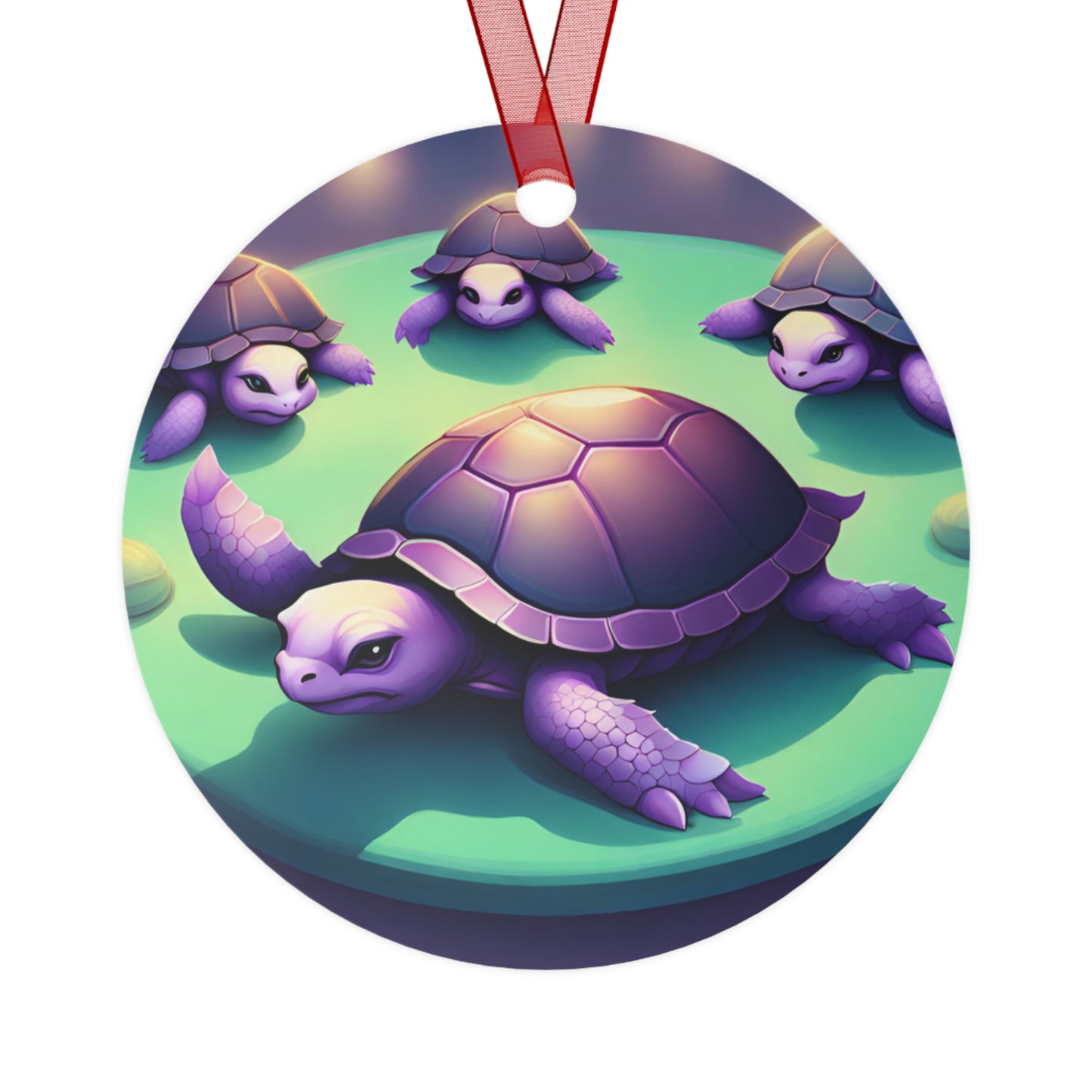 "Purple Turtles" Metal Ornaments