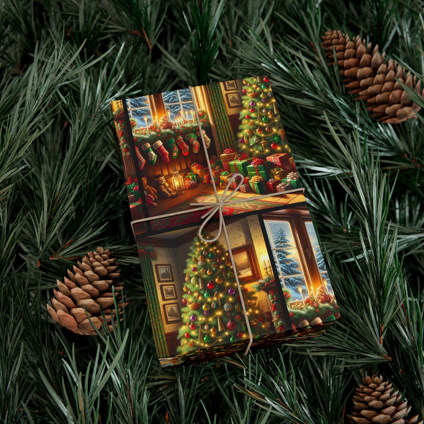 "Christmas Tree & Stockings" Gift Wrap Papers