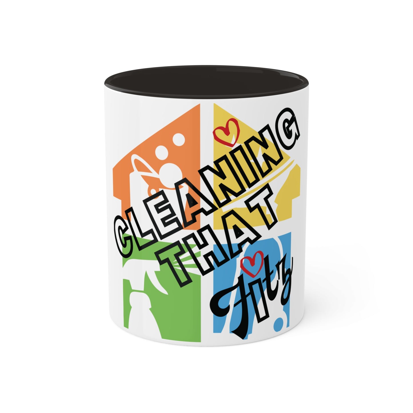 "Cleaning That Fitz" Logo Colorful Mugs, 11oz