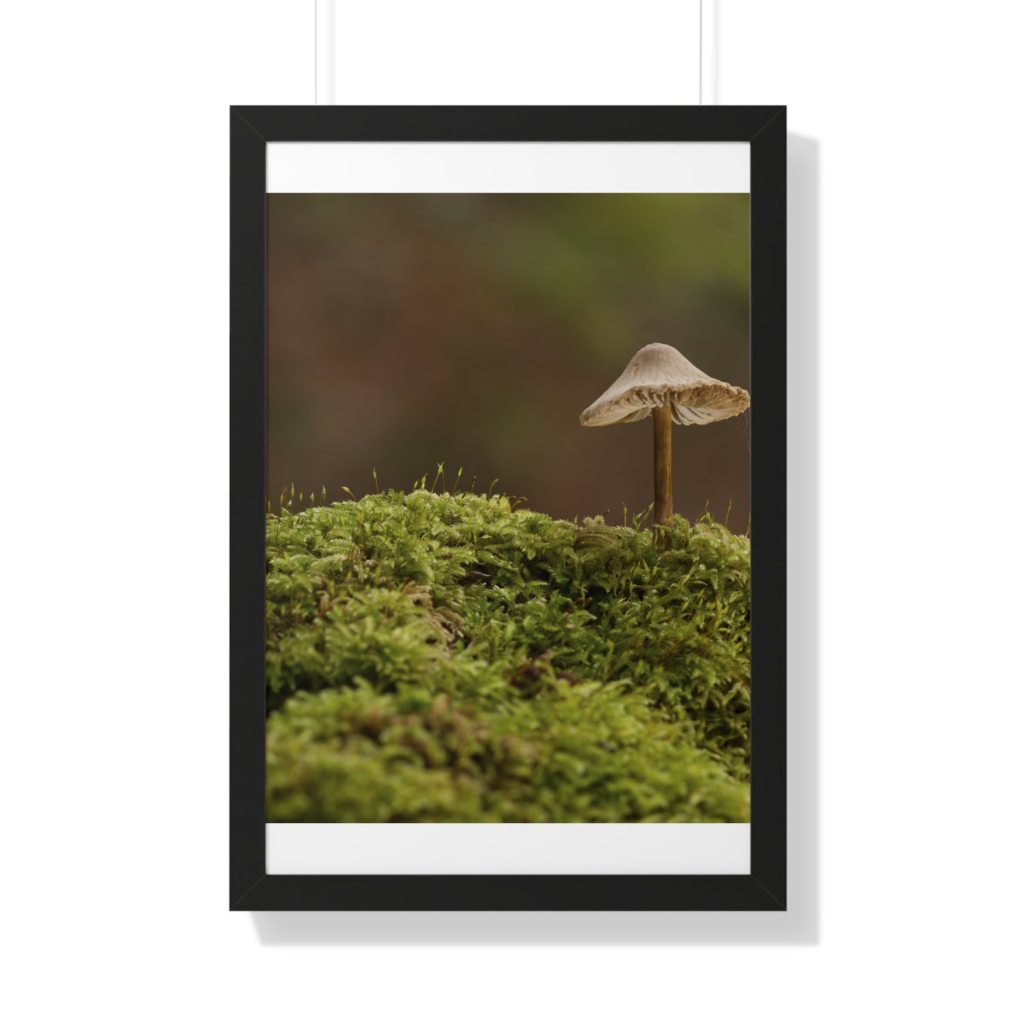 "Mushroom on Mossy Mound" Framed Vertical Poster