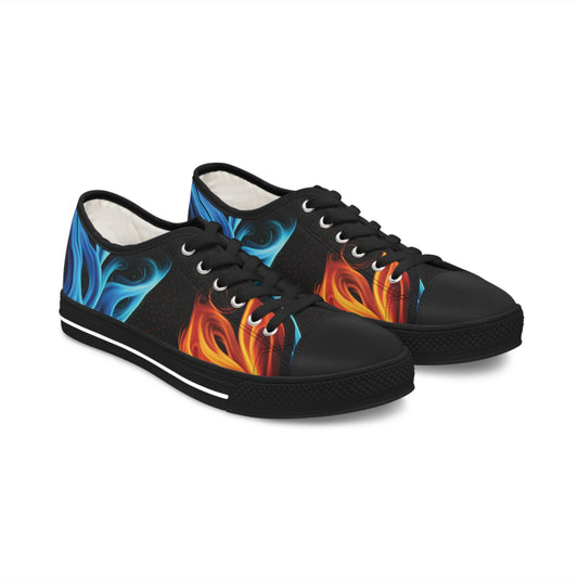 "Dancing Flames" Women's Low Top Sneakers