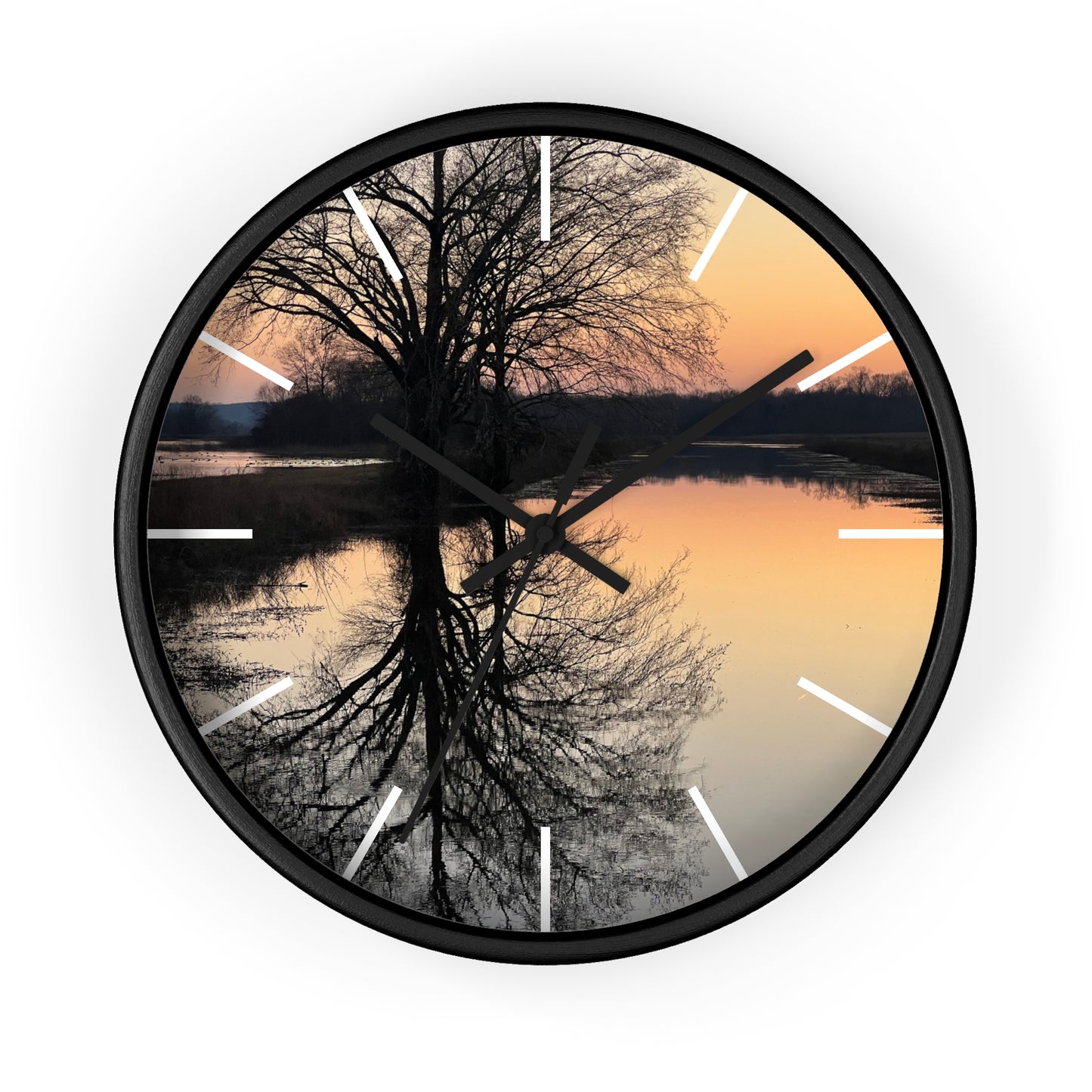 “Reflection At Sunset” Wall Clock