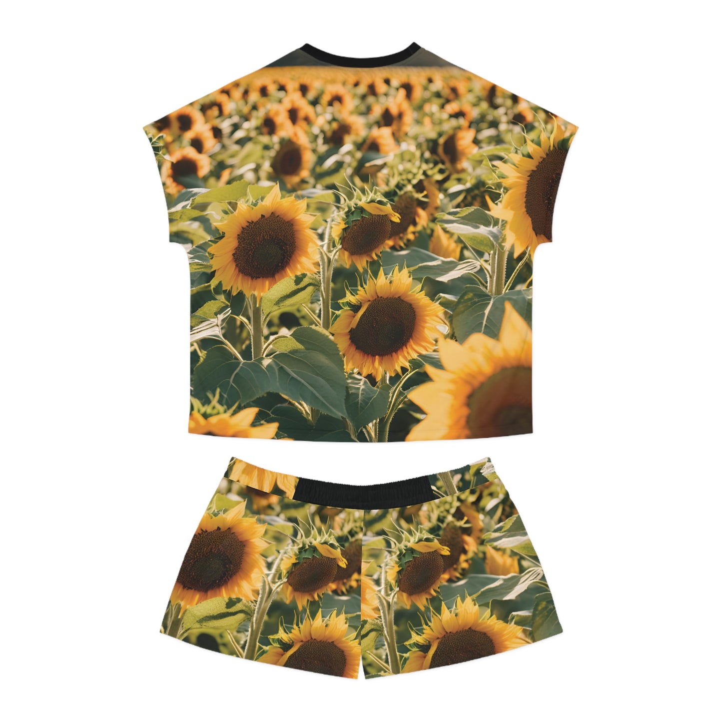 "Sunflower Field" Women's Short Pajama Set (AOP)