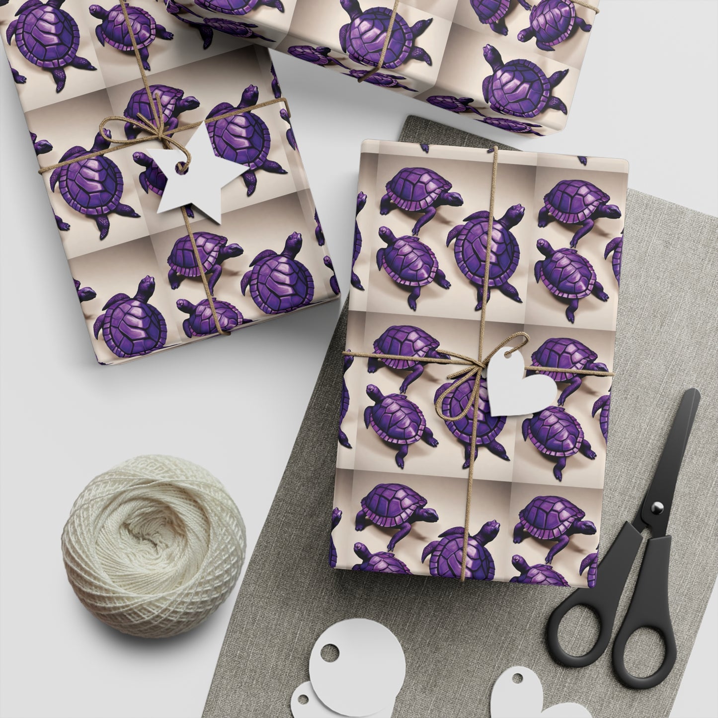 "Purple Turtle" Gift Wrapping Paper Sheets, 1pc