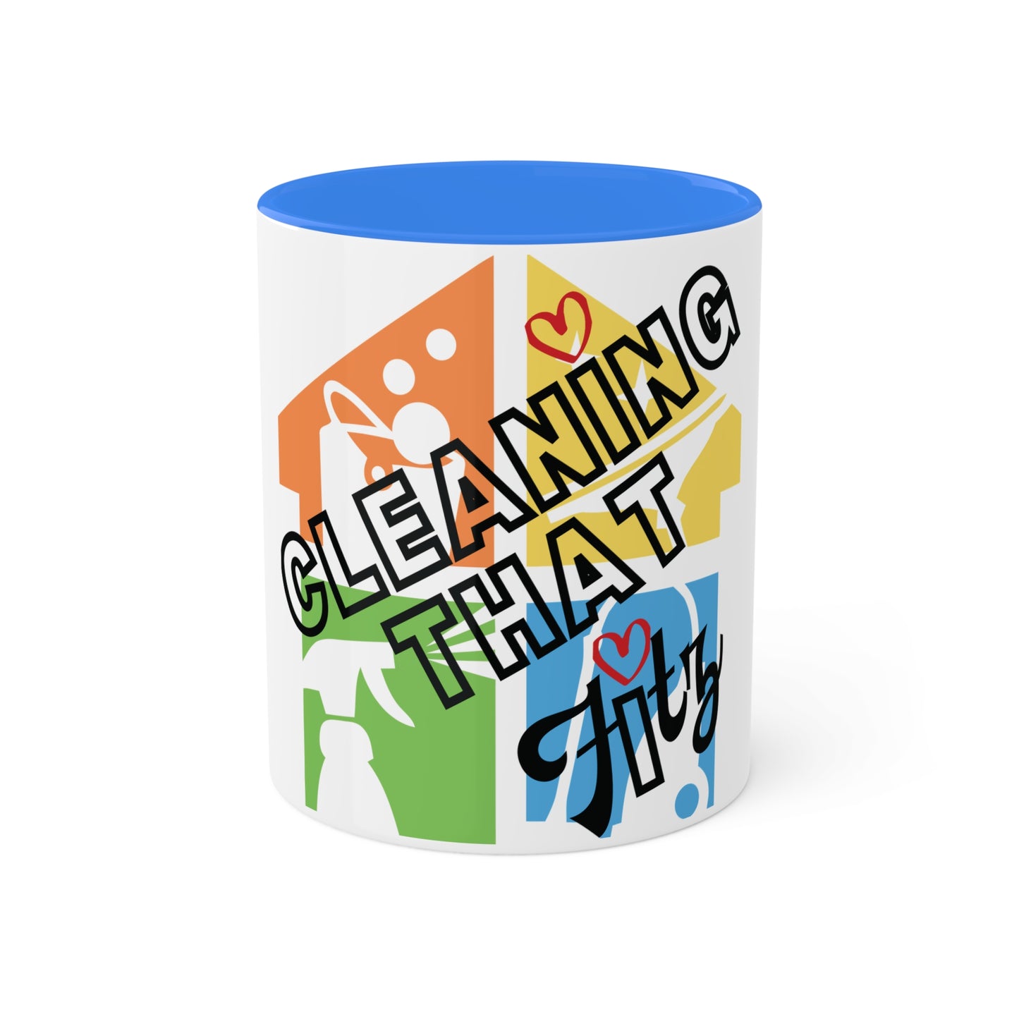 "Cleaning That Fitz" Logo Colorful Mugs, 11oz