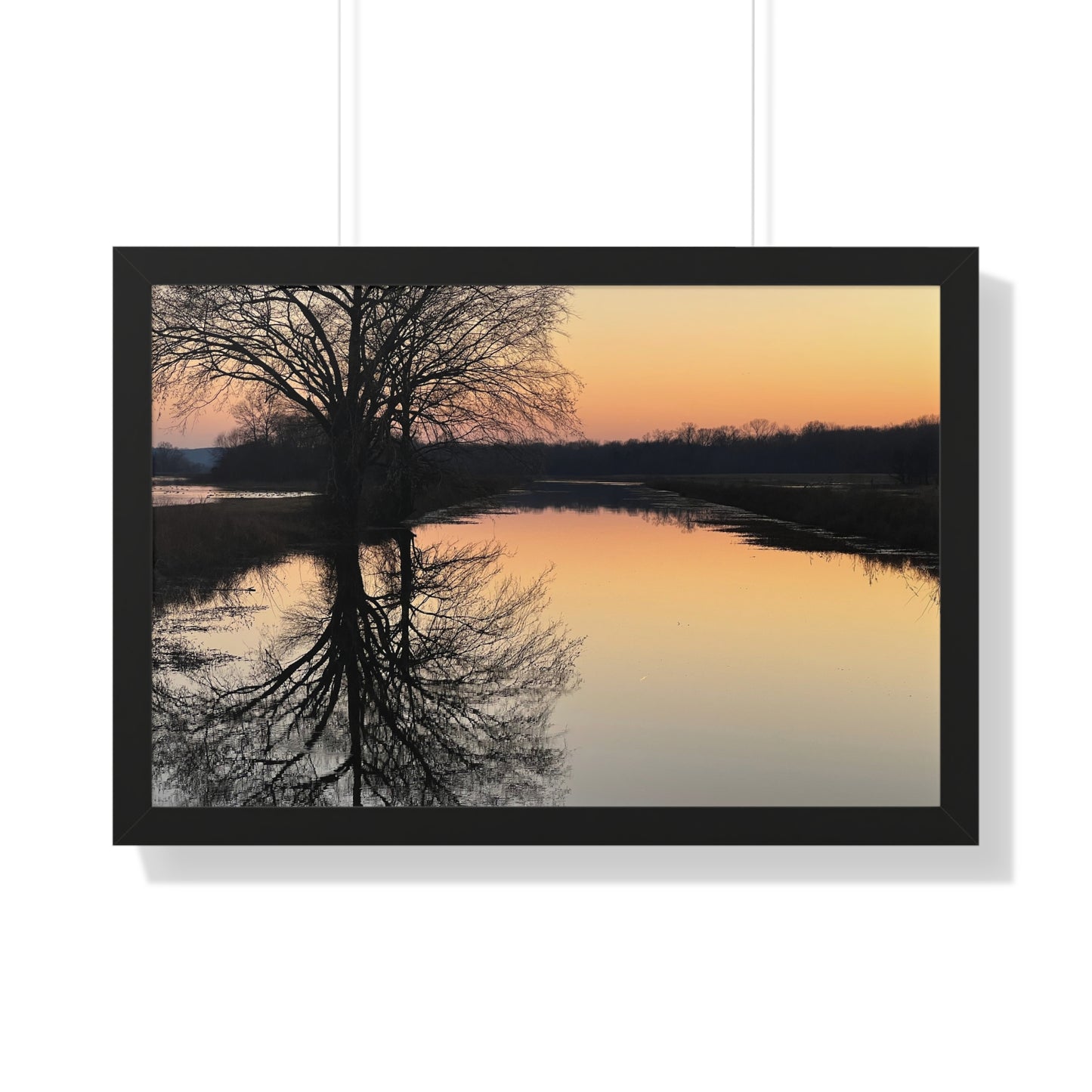 “Reflection At Sunset” Framed Horizontal Poster