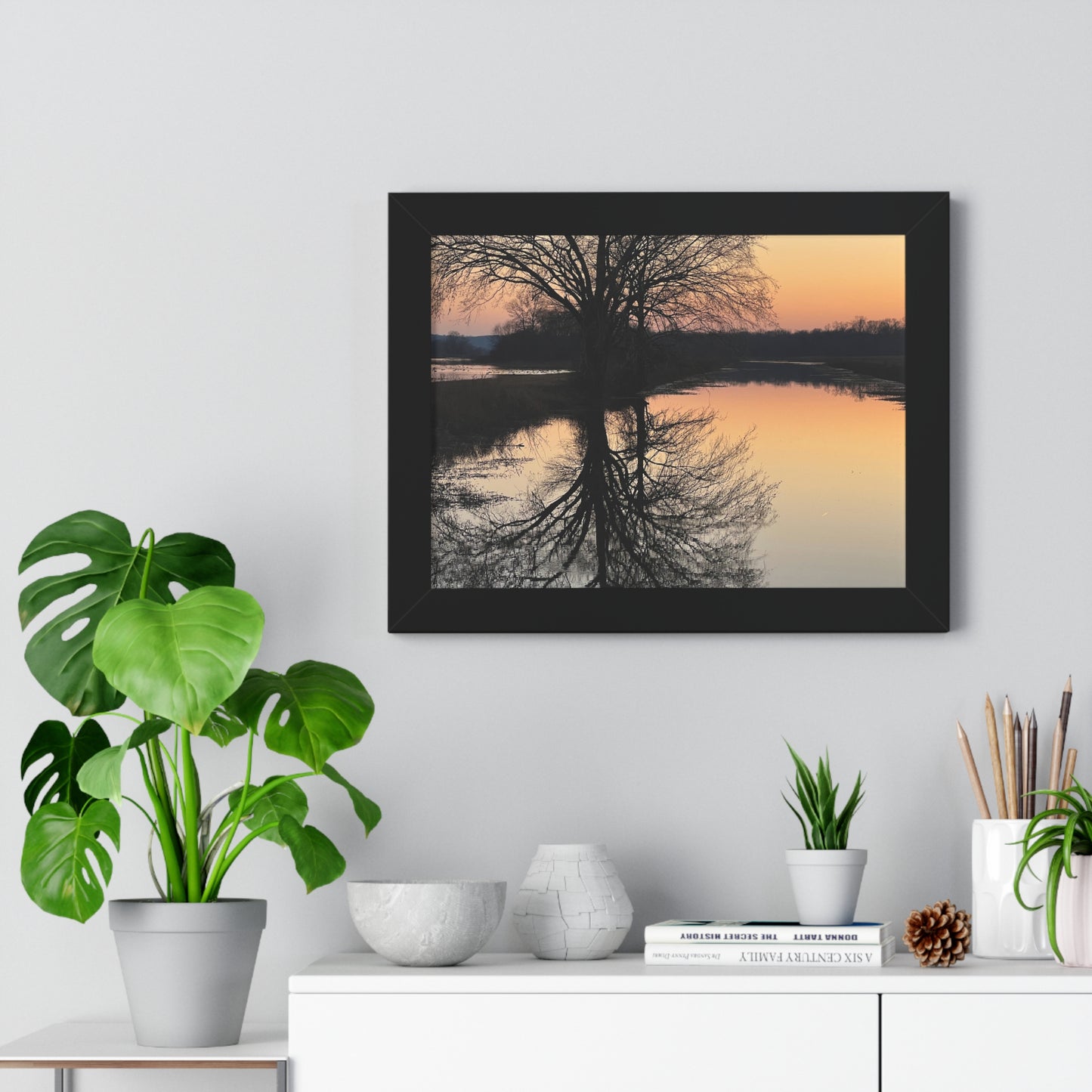 “Reflection At Sunset” Framed Poster