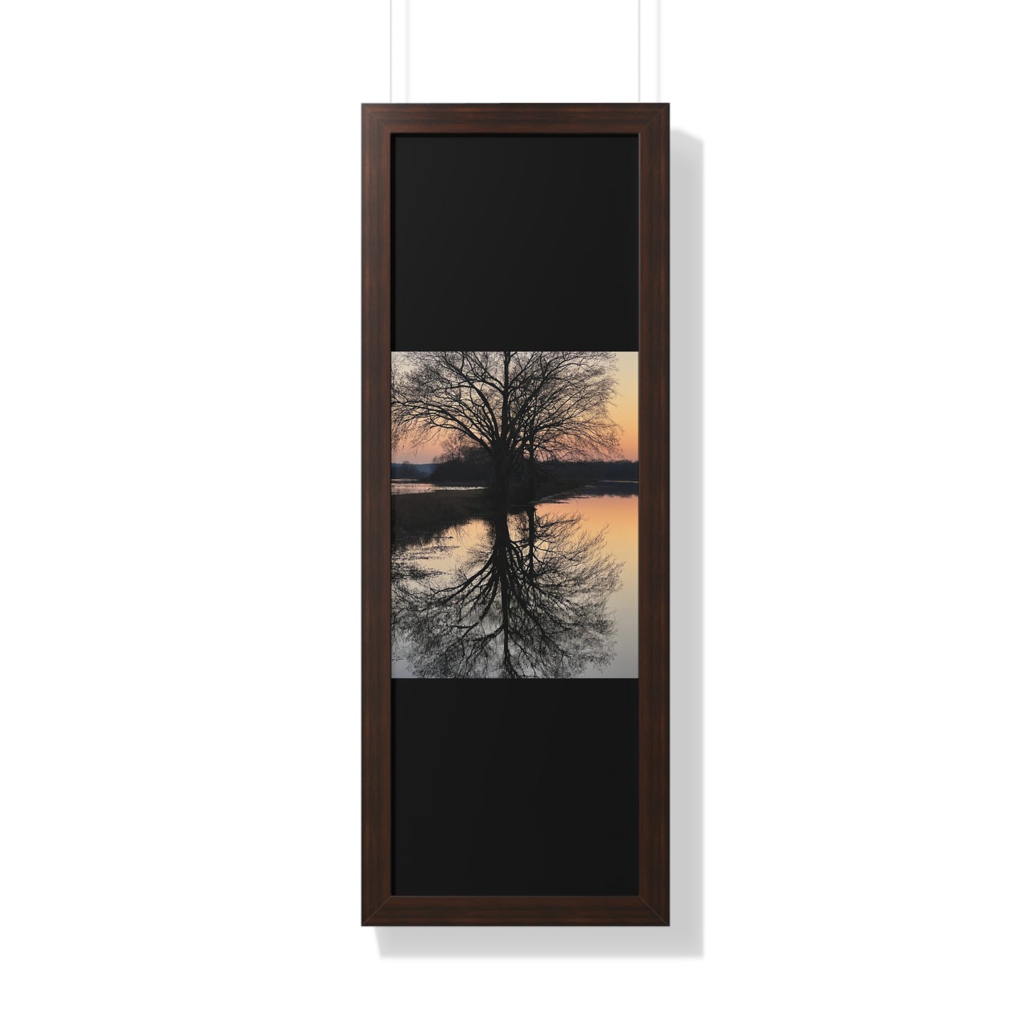 “Reflection At Sunset” Framed Vertical Poster