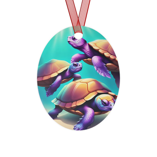 "Purple Turtles" Metal Ornaments