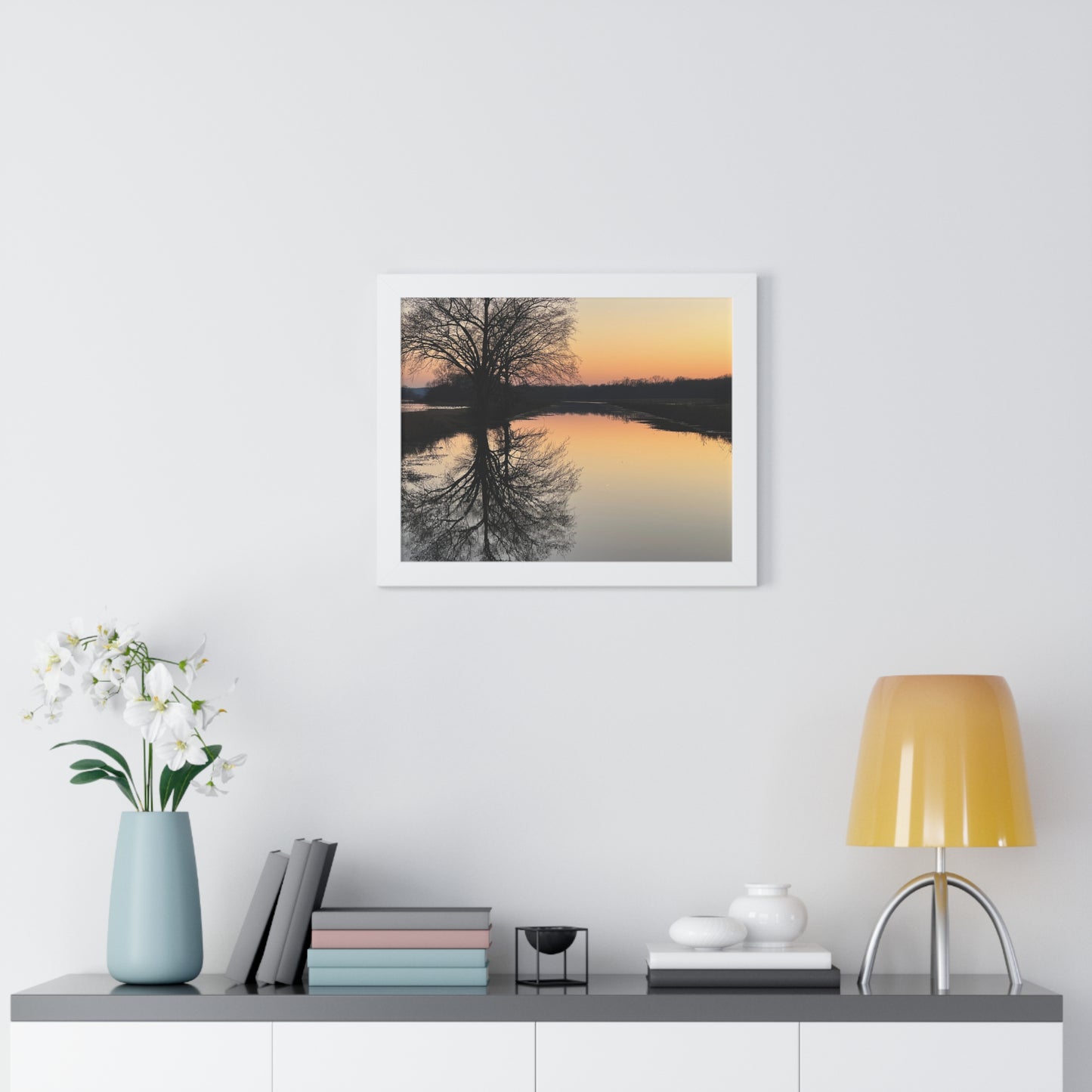 “Reflection At Sunset” Framed Horizontal Poster