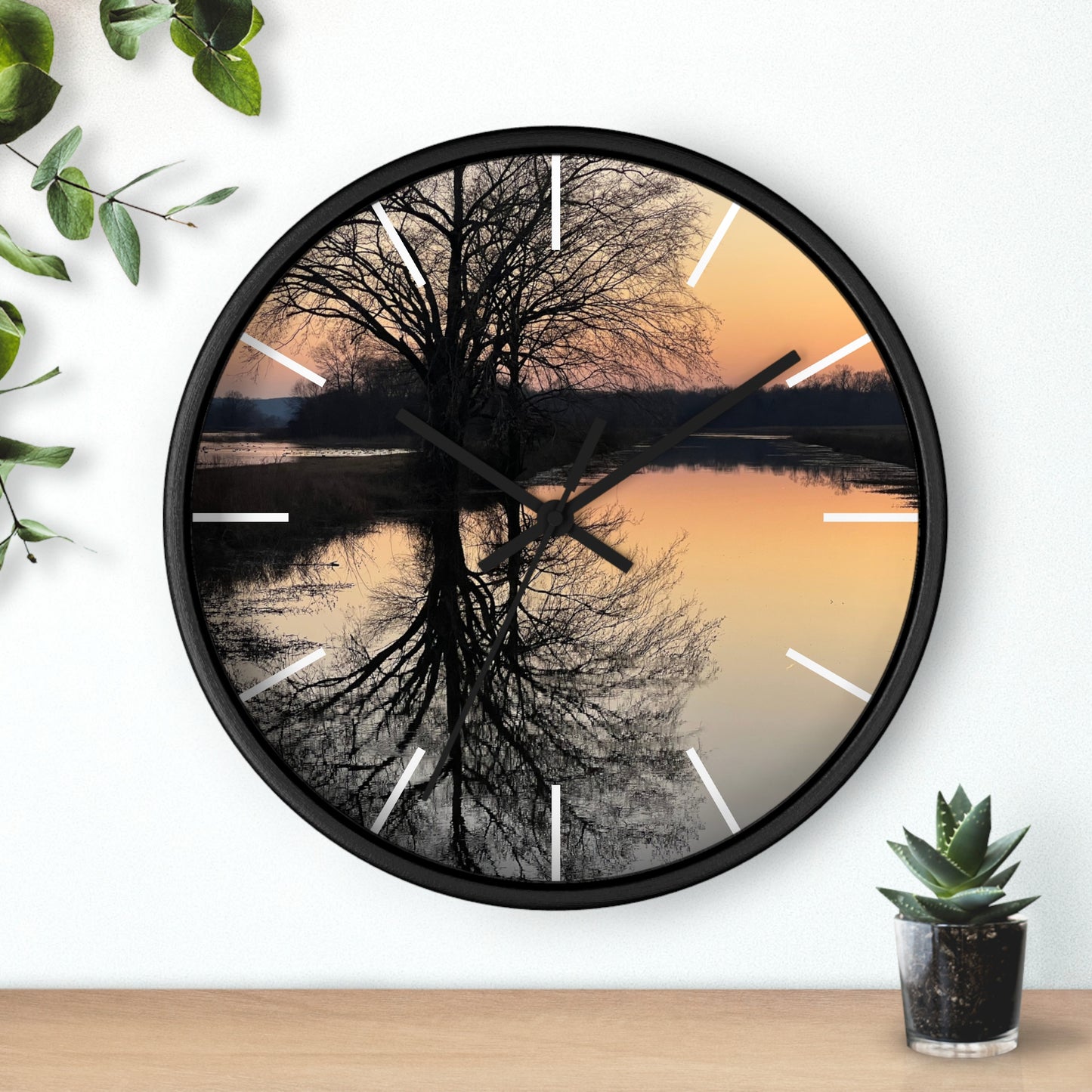 “Reflection At Sunset” Wall Clock