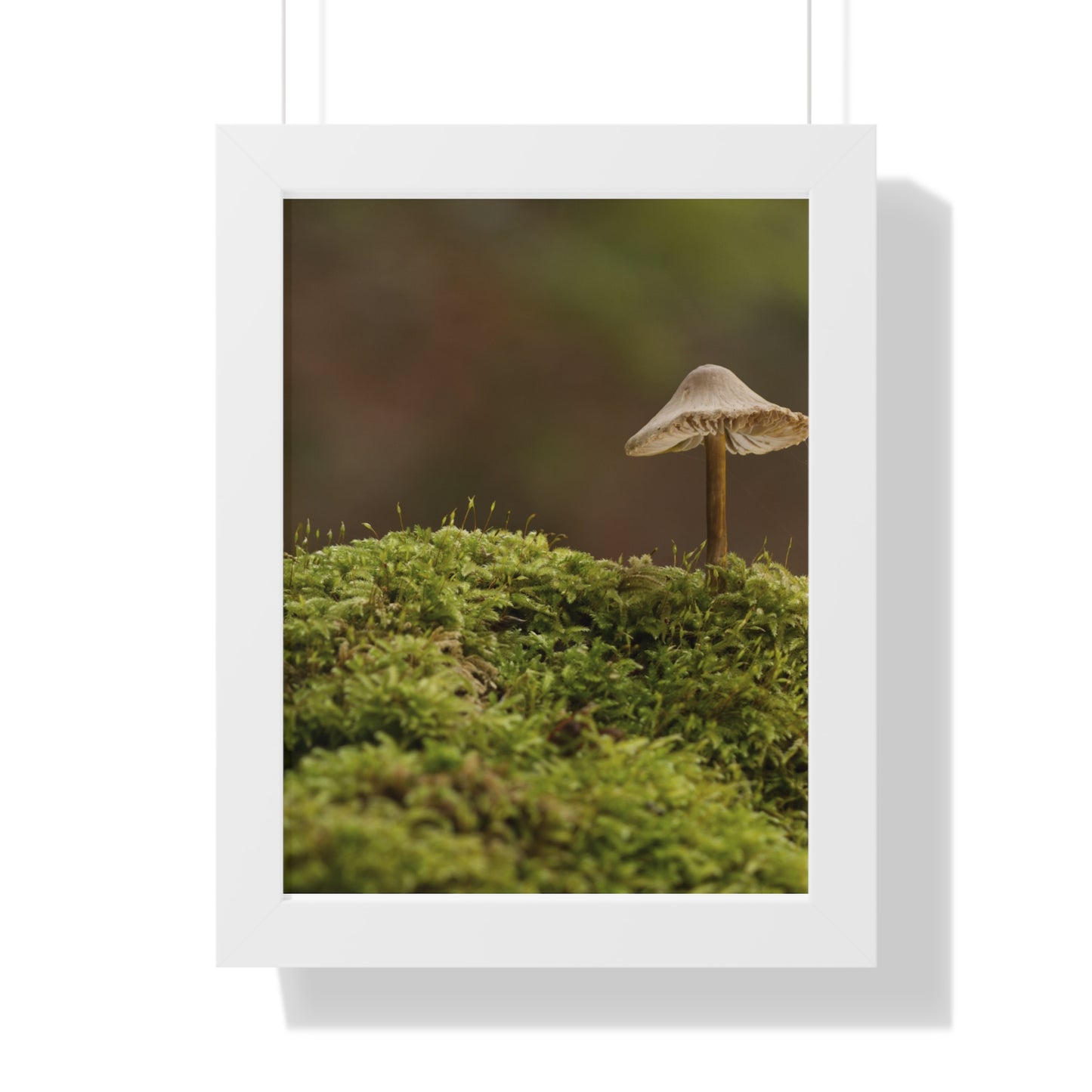 "Mushroom on Mossy Mound" Framed Vertical Poster