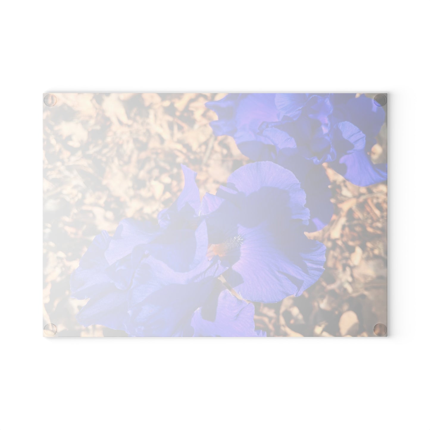 "Blue Flowers" Glass Cutting Board