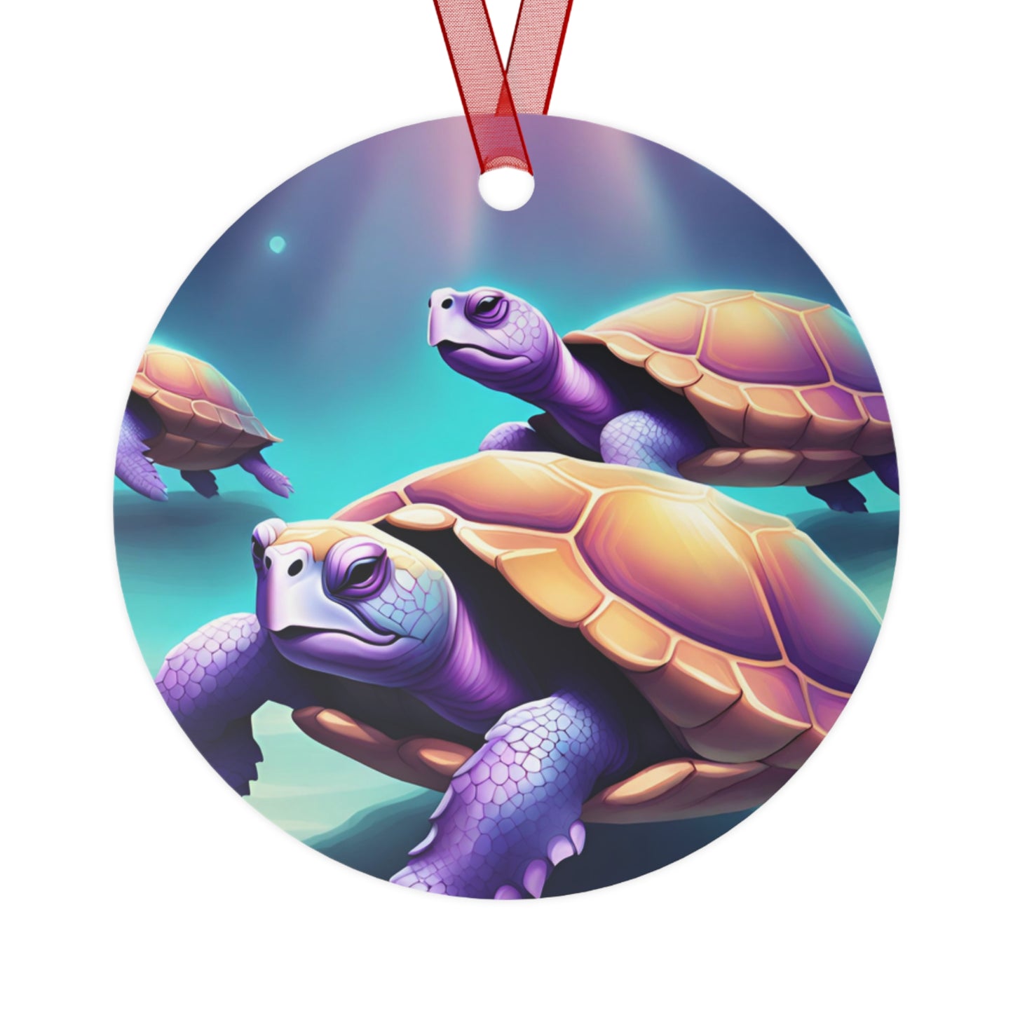 "Purple Turtles" Metal Ornaments