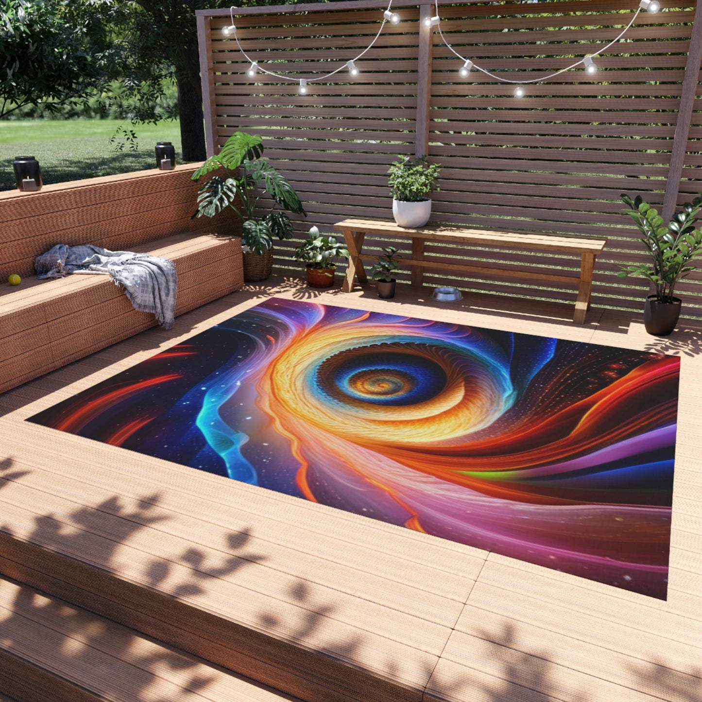 "Cosmic Spiral" Outdoor Rug