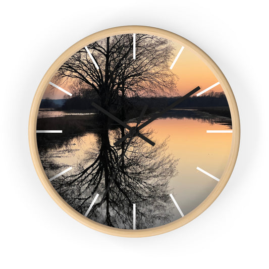 “Reflection At Sunset” Wall Clock