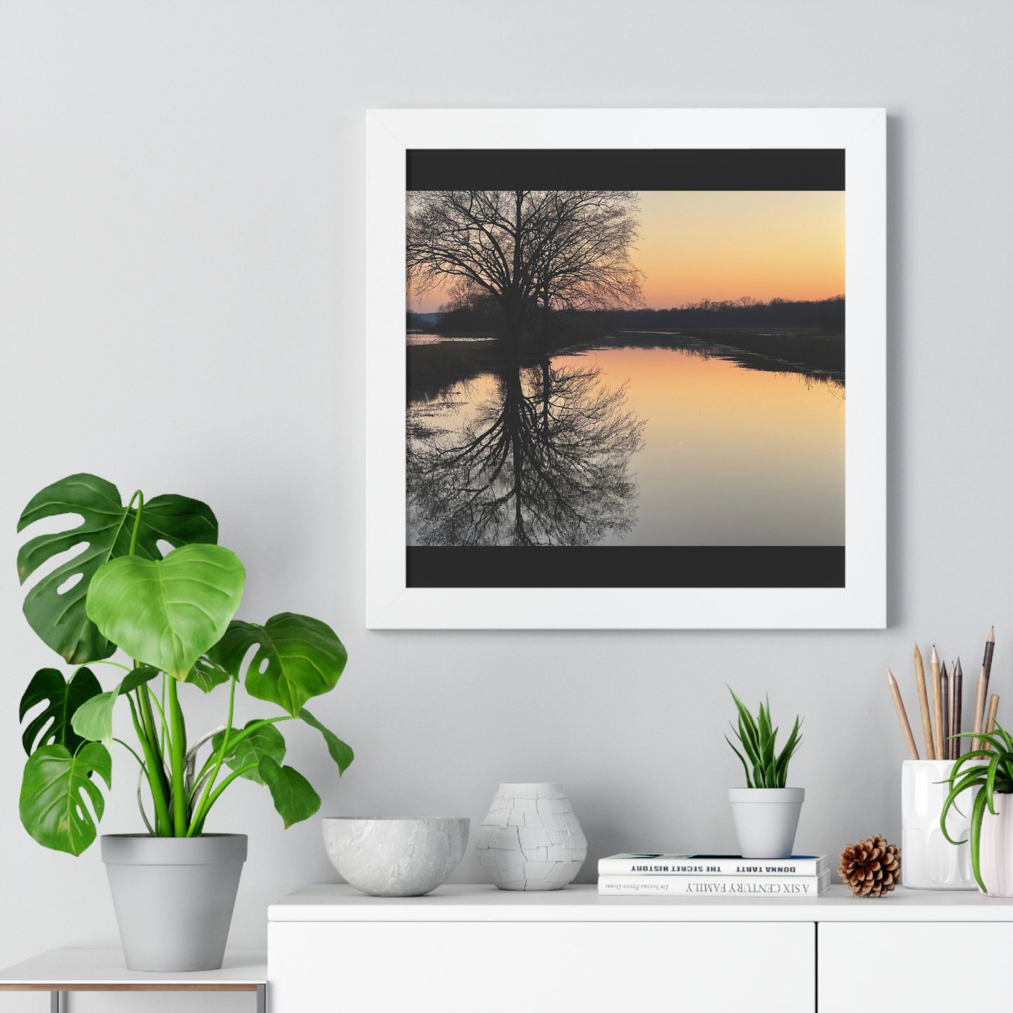 “Reflection At Sunset” Framed Horizontal Poster