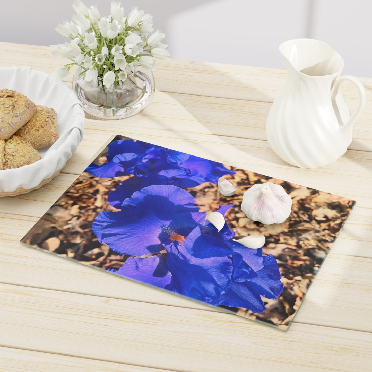 "Blue Flowers" Cutting Board